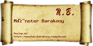 Münster Barakony névjegykártya